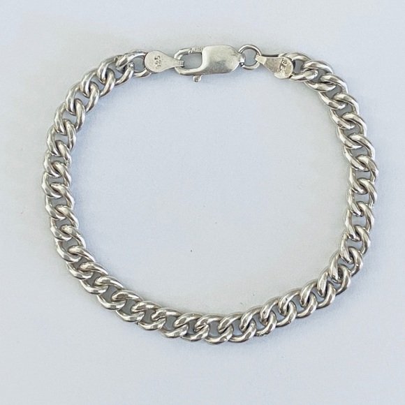Unisex handmade 7mm chain bracelet 925 silver - Picture 6 of 6